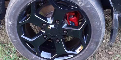 Alloy wheel painted after renovation